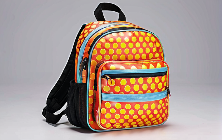 **A child's backpack**: A colorful, durable child's shoulder bag with adjustable straps and reflective elements. It features multiple pockets, easy-to-use closures, and is made from safe, certified materials.